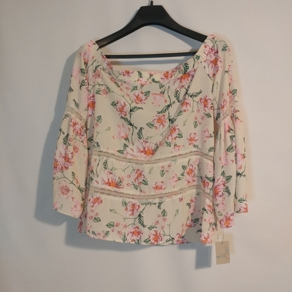 NWT Belle Sky Floral Off The Shoulder Blouse - Picture 3 of 7